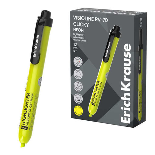 Picture of ERICHKRAUSE RETRACTABLE HIGHLIGHTER VISIOLINE RV-70 N.YELLOW